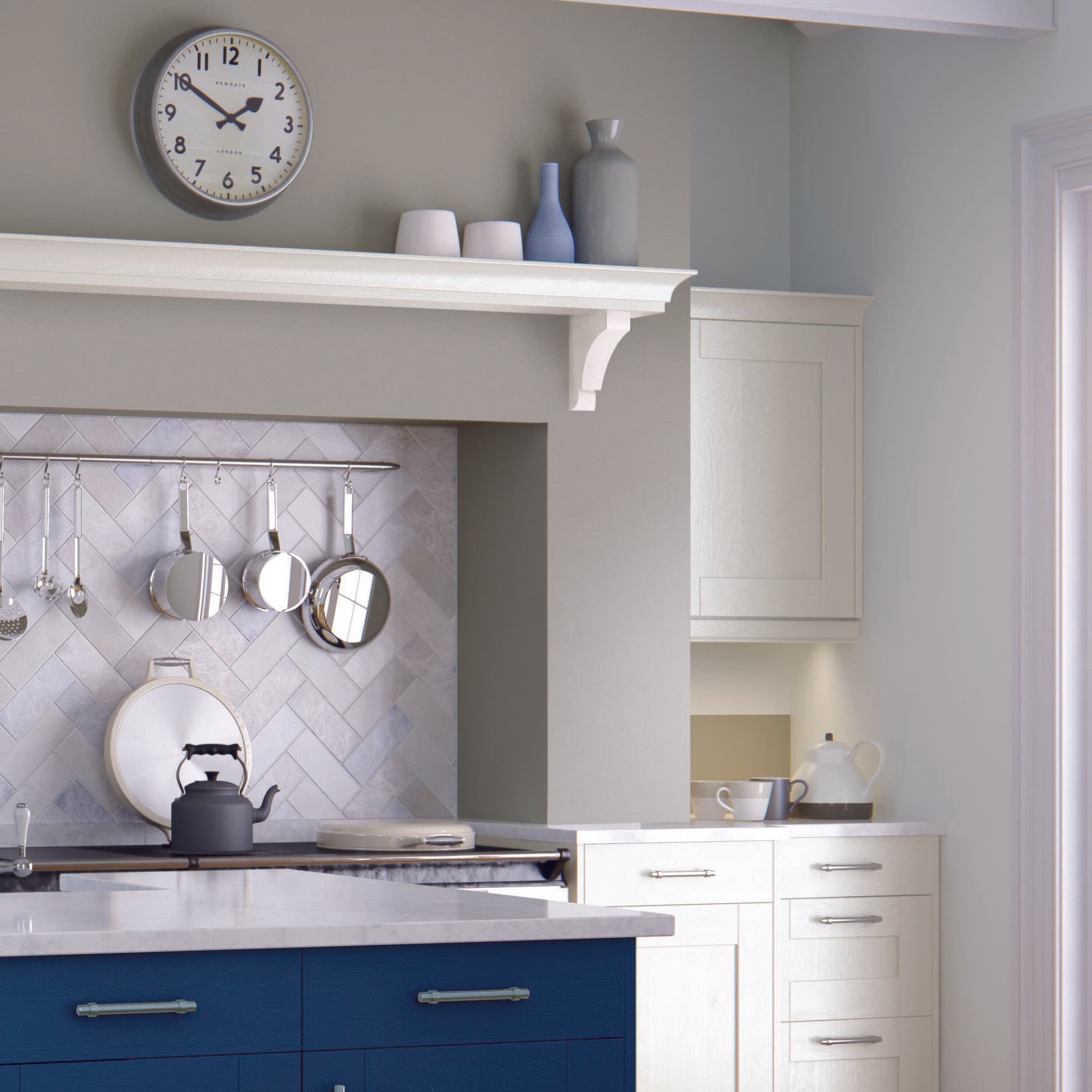 A working island with induction hob and seating for two