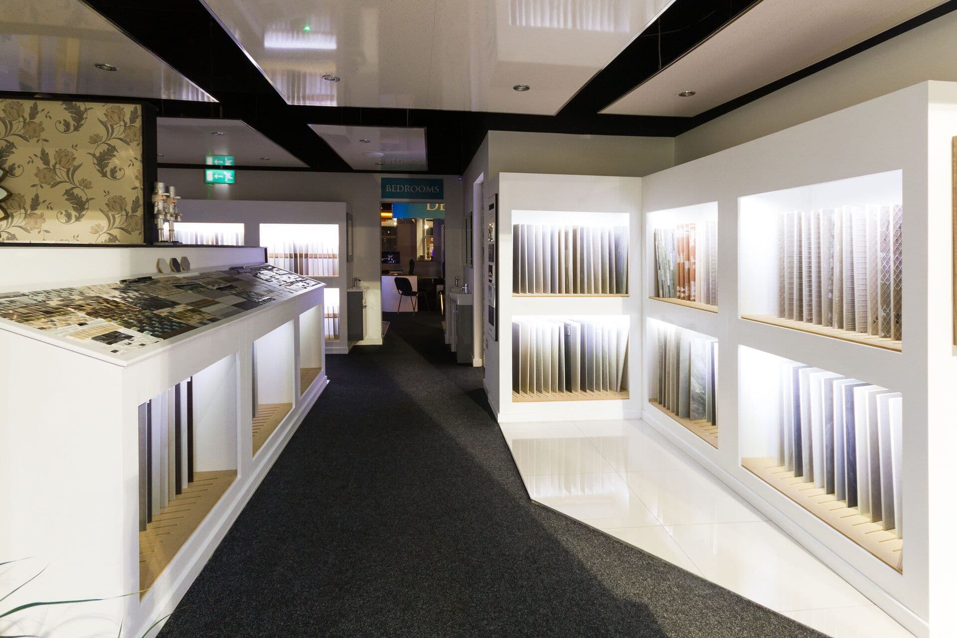 The material and finish library at the Mexborough showroom